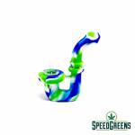 Green Blue and White Sherlock Silicone Pipe