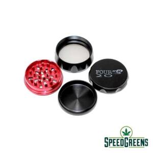 Matte Alloy Grinder Black with Red Stripe 3