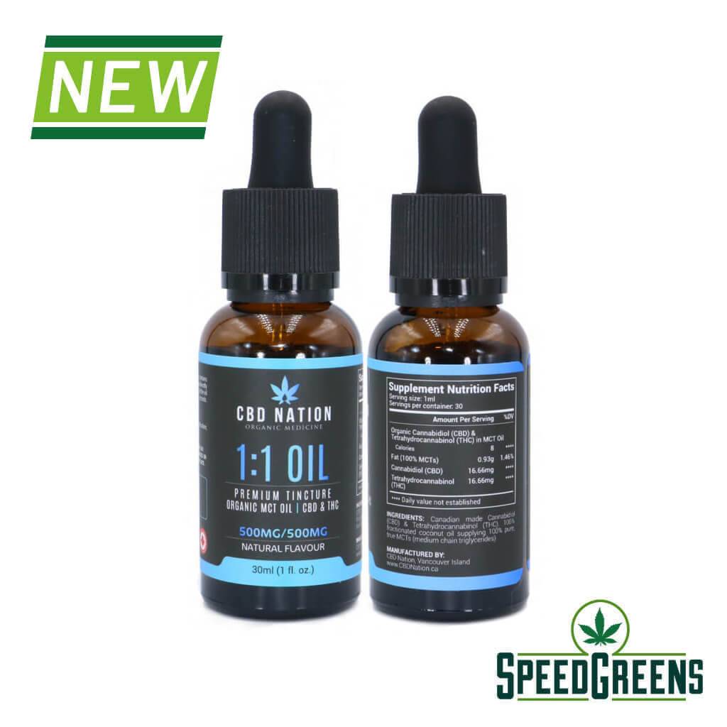 1:1 THC and CBD tincture for beginners. Speed Greens.