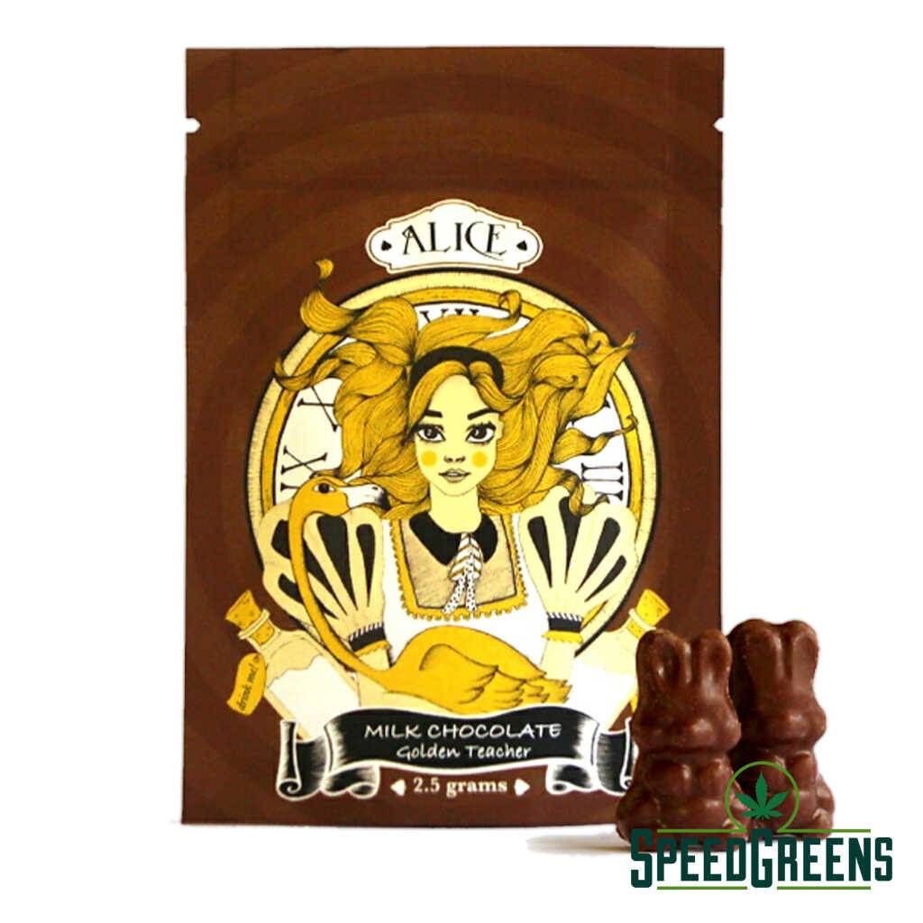 Buy magic mushrooms at Speed Greens to try Alice Mushroom Milk Chocolate (2.5g).