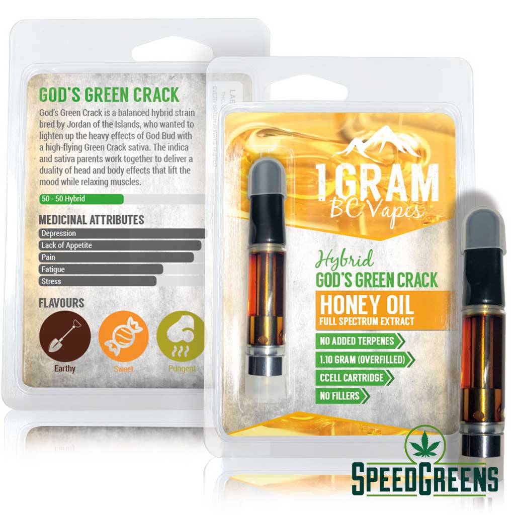 BC Vapes Full Spectrum Honey Oil Cartridges Speed Greens