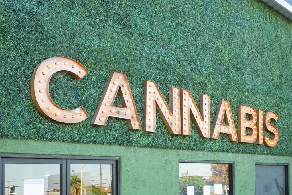 General cannabis Ontario sign on the front of a building. Speed Greens