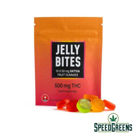 Sativa Extra Strength Jelly Bites Fruit Punch Mix 500 mg THC