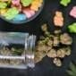Gummy Edibles With Cannabis Buds. Speed Greens