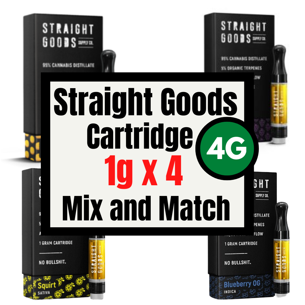 Mix and Match (1g x 4) Straight Goods Supply Co. THC Cartridges