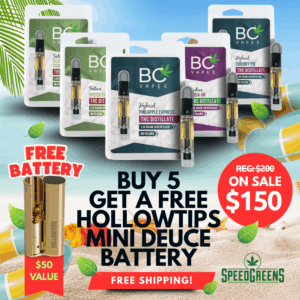 BC Vapes Cartridge Bundle with Free Hollowtips Mini Battery