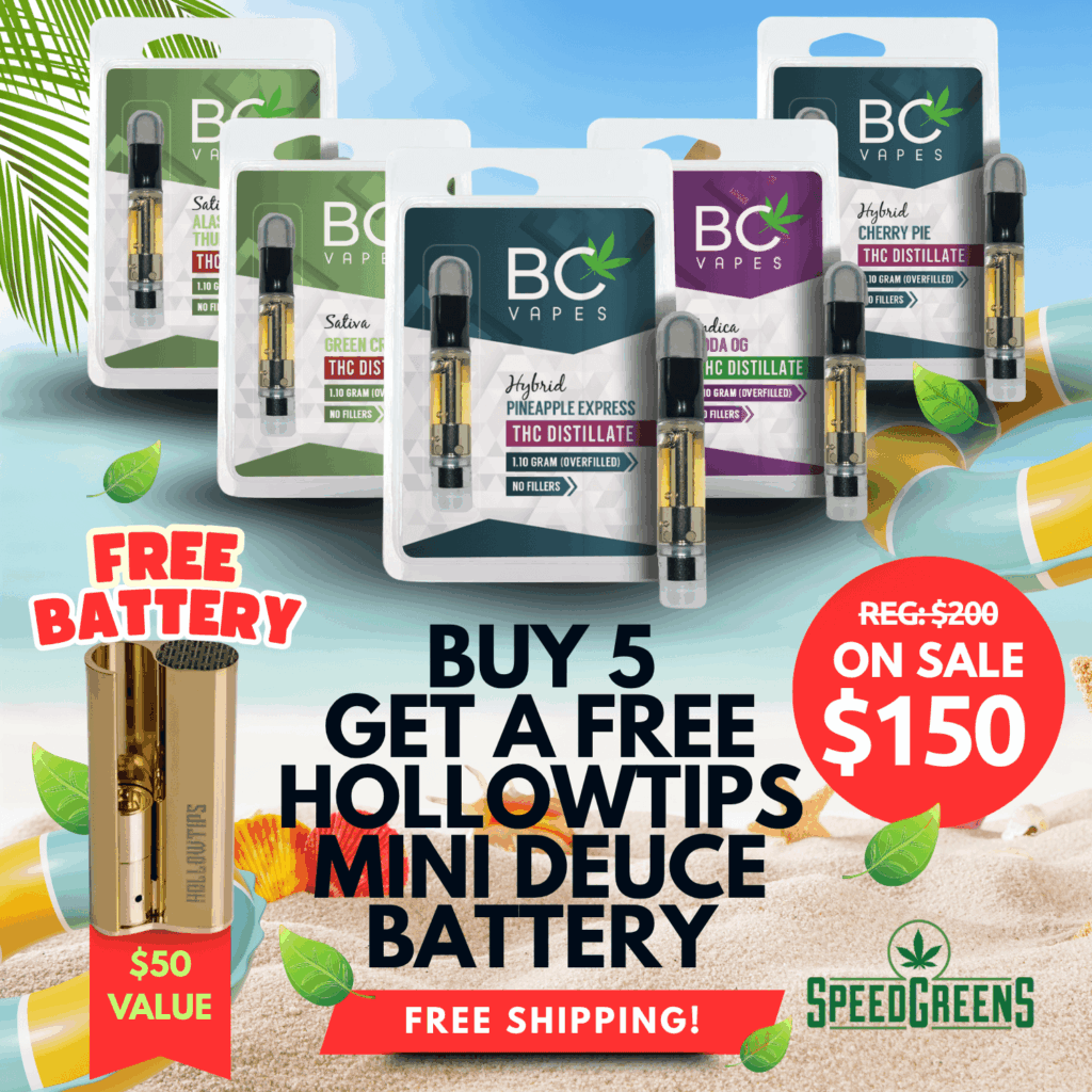 BC Vapes Cartridge Bundle with Free Hollowtips Mini Battery
