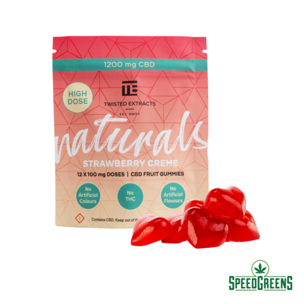Twisted Extracts naturals strawberry creme Twisted Extracts Naturals High Dose Gummies 1200mg CBD online