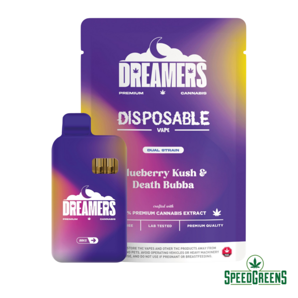 dreamers disposable vape blueberry kush and death bubba (2)