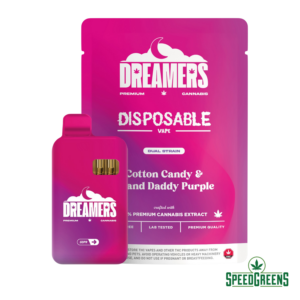 dreamers disposable vape cotton candy and daddy purple