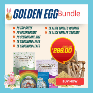 Golden Egg Bundle Easter special with top shelf flower kief mushrooms and premium edibles