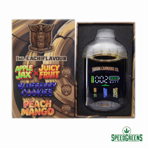 Totem Cannabis Co. Triple Chamber Vape 3g Apple Jax Juicy Fruit Blueberry Cookies Peach Mango